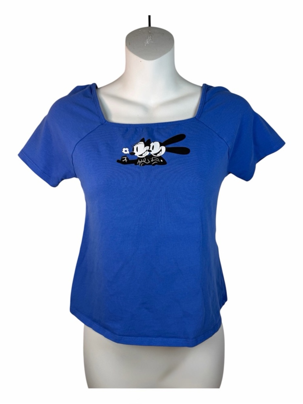 Disney100 Oswald & Ortensia Lucky Rabbit Square Neck Short Sleeve Graphic Tee XS